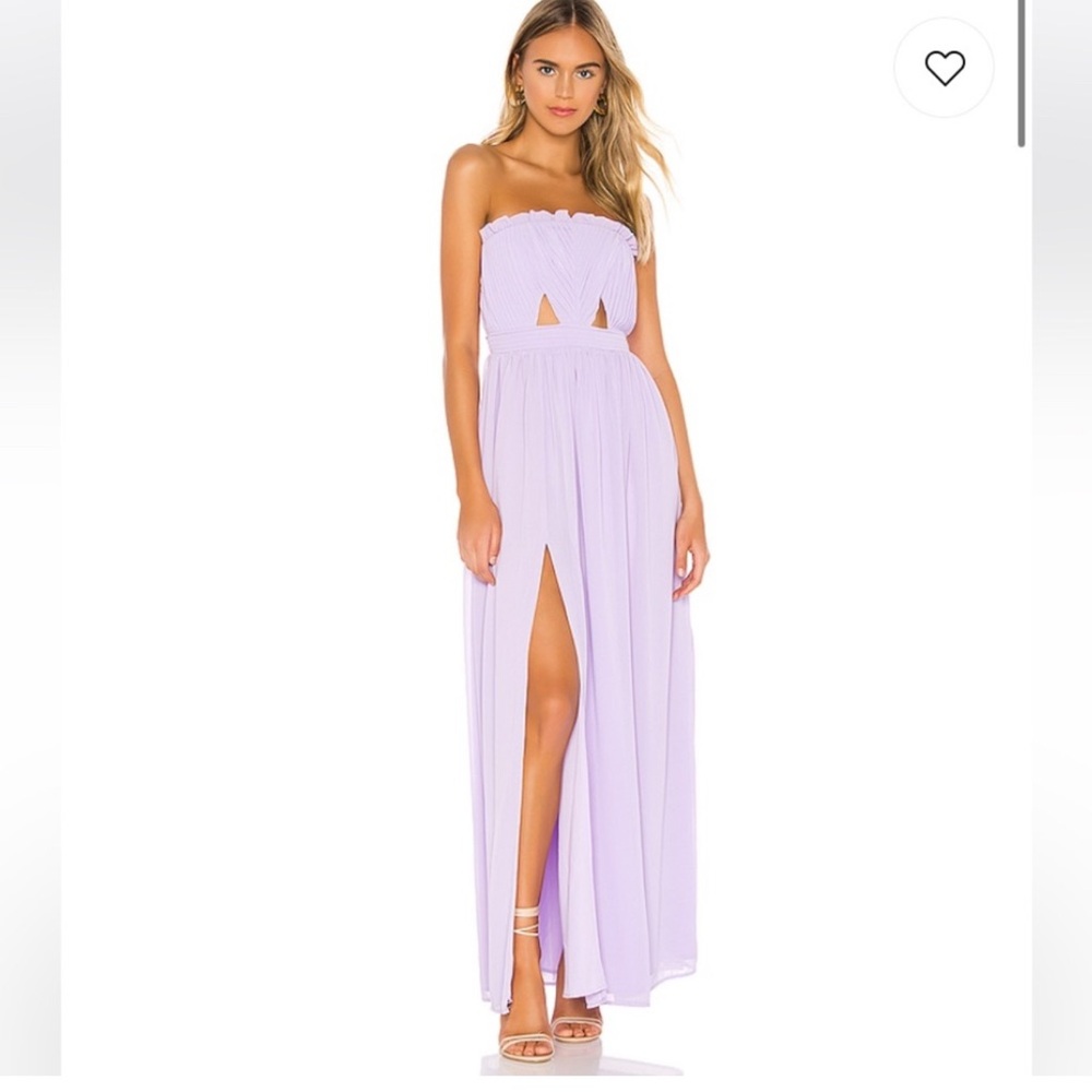 Majorelle Hephaestus Gown NWT Size‎ Small Lilac Strapless Maxi Dress Slit